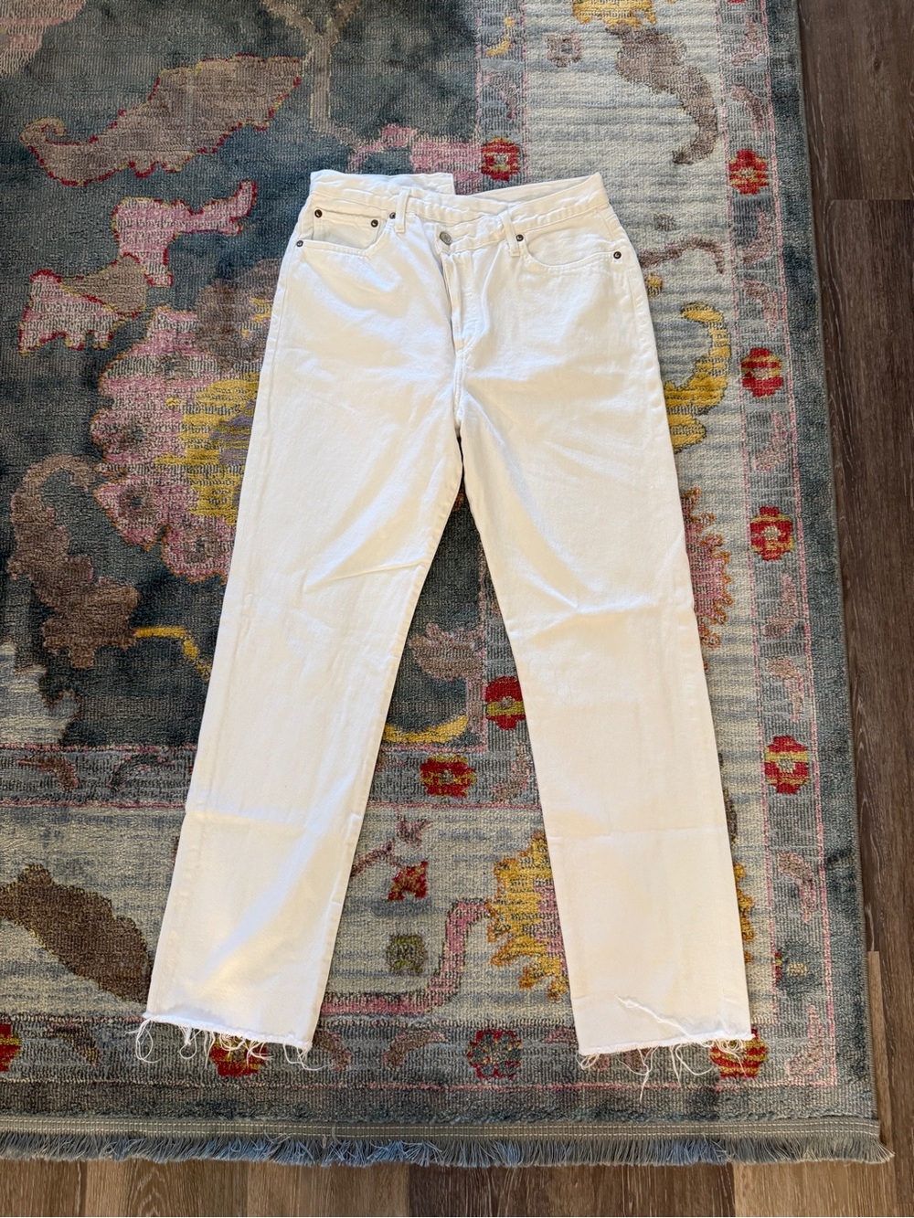 AGOLDE Criss Cross White High-Rise Straight Jeans - Picture 4 of 8